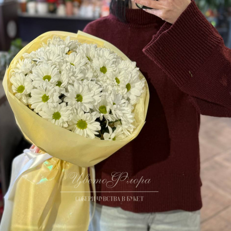 Монобукет из кустовой хризантемы